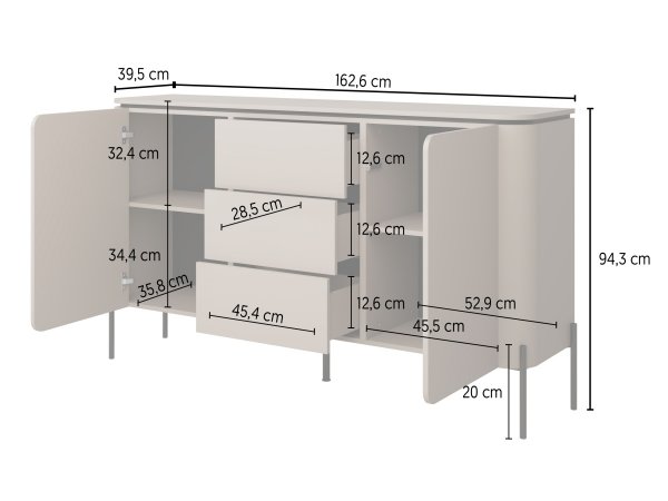 Komoda do obývacího pokoje BELLO (typ 26) Congo