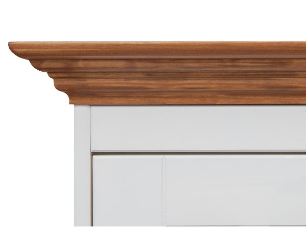 Komoda 4-dvéřová s vitrínou LUNO bílá/dub