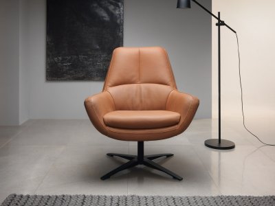 Kožené designové otočné křeslo BE ORGANIC
