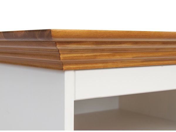 Komoda 3-dvéřová s vitrínou LUNO bílá/dub