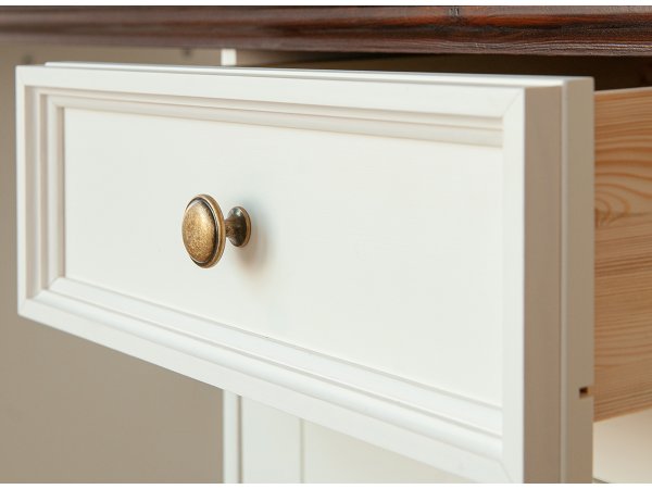 Pracovní stůl LUNO z masivu bílá/ořech