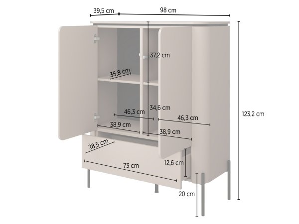 Vysoká komoda do obývacího pokoje BELLO (typ 42) Congo