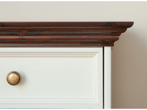 Pracovní stůl LUNO z masivu bílá/ořech