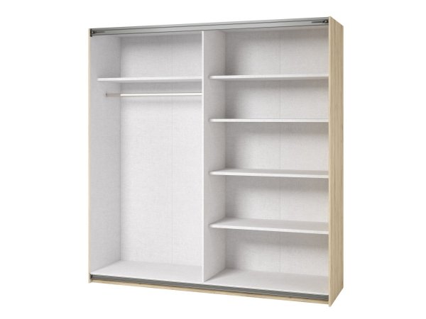 Skříň s posuvnými dveřmi se zrcadlem BETA dub San Remo/bílá