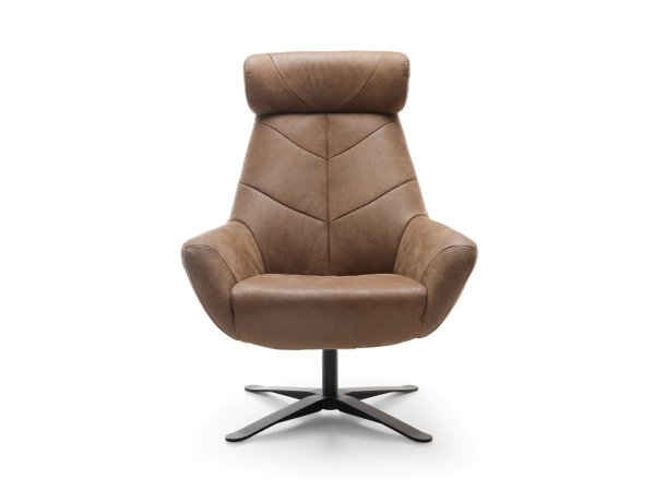 Kožené designové otočné křeslo s vysokým opěrem BE LEAF