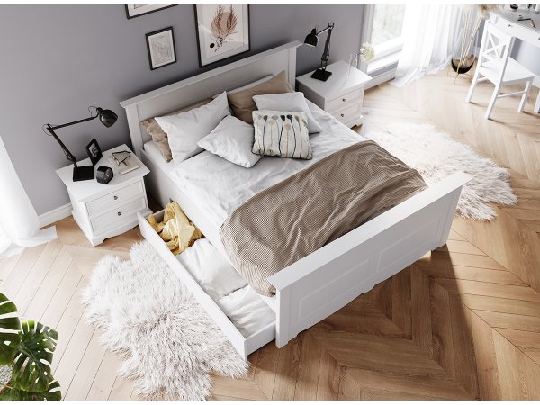 Postel LUNO s úložným prostorem z masivu