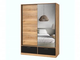 Šatní skříň BETA dub Mauvella/černá