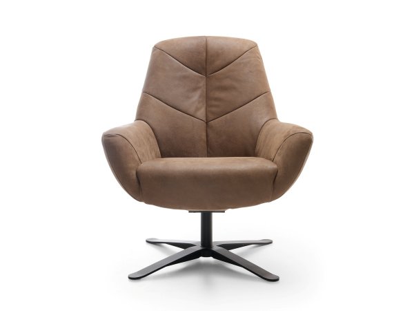 Kožené designové otočné křeslo BE LEAF