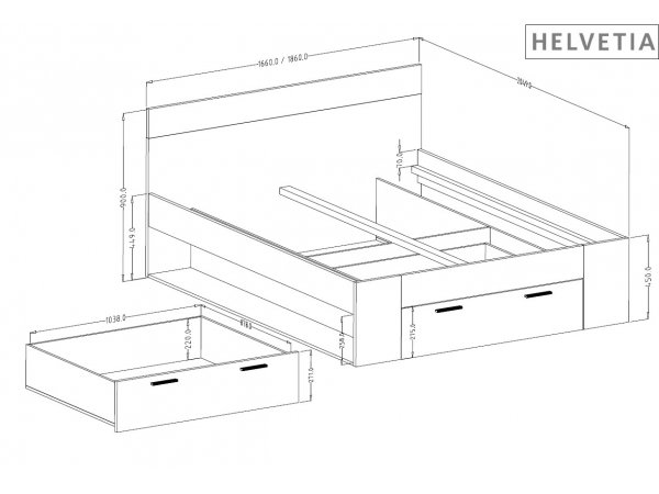 Postel BETA dub monastery/černá