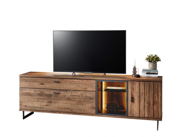 Nábytek do obývacího pokoje BORGEN dub koňak, částečný masiv