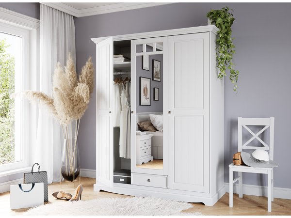 Šatní skříň LUNO 3-dvéřová se zrcadlem