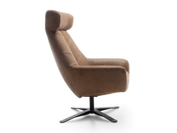 Kožené designové otočné křeslo s vysokým opěrem BE LEAF