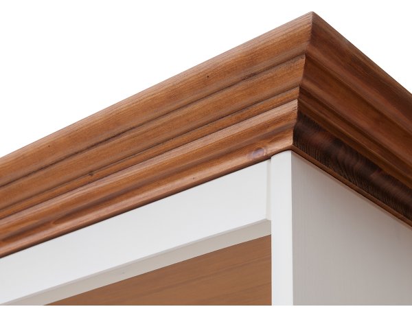 Vitrína s nástavcem bílá/dub