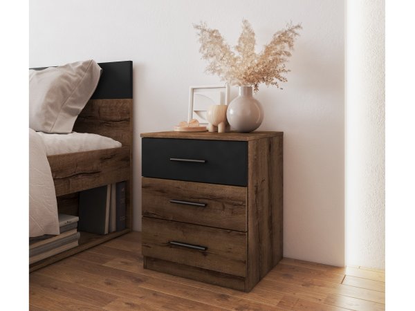 Noční stolek BETA dub monastery/černá