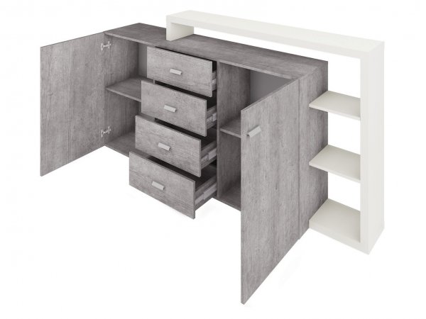 Komoda BOTA bílá/beton Colorado