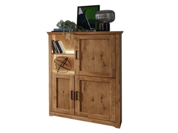 Nábytek do obývacího pokoje BERVIK dub bělený, částečný masiv