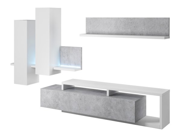 Obývací sestava BOTA bílá/beton Colorado