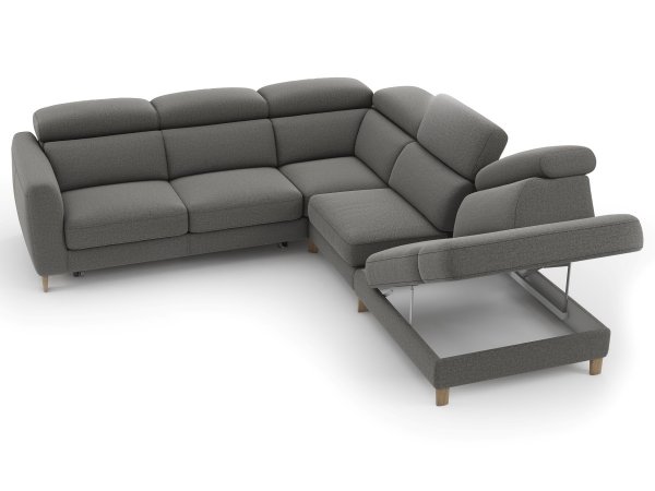 Rohová rozkládací sedací souprava s elektrickou relax funkcí NOLOST