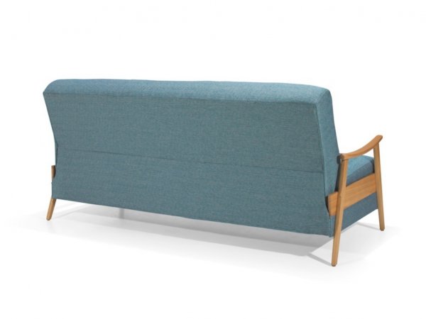 Houpací retro křeslo s dřevěnými područkami EGON