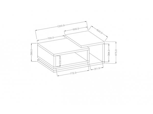 Konferenční stůl BOTA bílá/beton Colorado