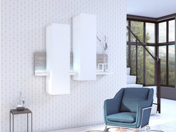 Obývací sestava BOTA bílá/beton Colorado