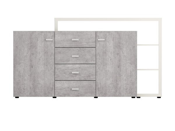 Komoda BOTA bílá/beton Colorado