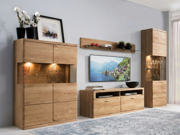 Dubová stěna do obývacího pokoje BOSTON 1