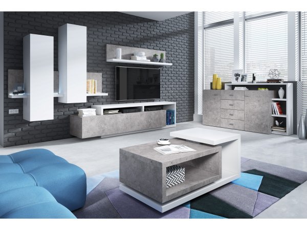 Konferenční stůl BOTA bílá/beton Colorado