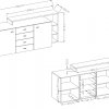 Komoda BOTA antracit/dub Ribbec