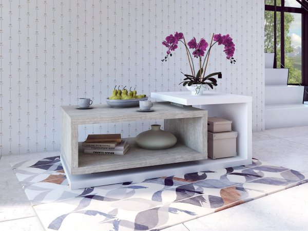 Konferenční stůl BOTA bílá/beton Colorado