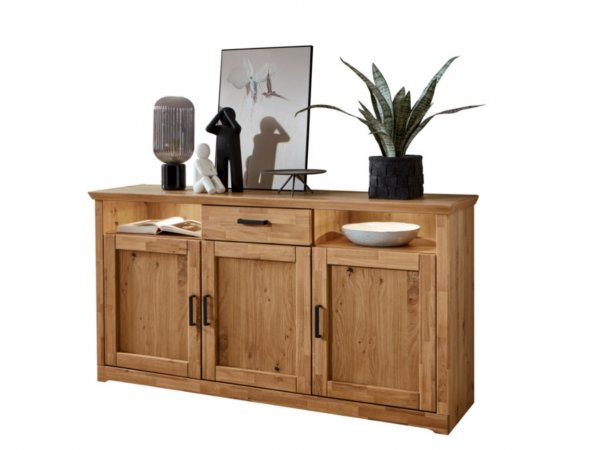 Nábytek do obývacího pokoje BERVIK 2 dub bělený, částečný masiv