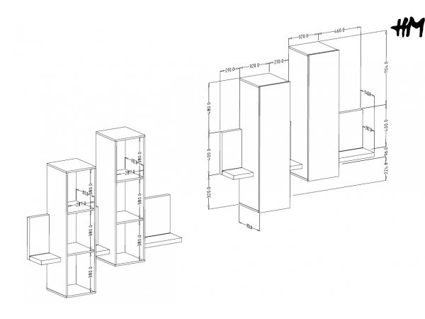 Obývací sestava BOTA bílá/beton Colorado