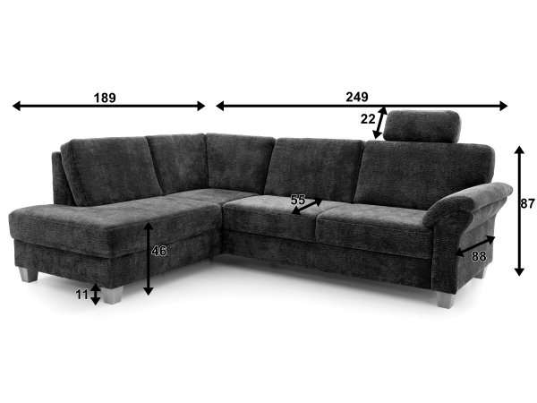 Rohová sedací souprava rozkládací BORKUM