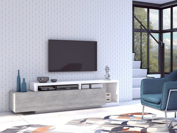 TV komoda BOTA bílá/beton Colorado