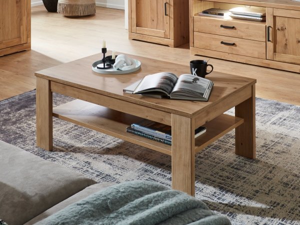 Konferenční stolek (typ 65) BERVIK dub bělený, částečný masiv