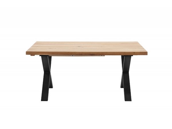 Rozkládací jídelní stůl z masivu BROOKLYN dub divoký/lak antracit