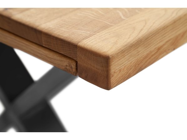 Rozkládací jídelní stůl z masivu BROOKLYN dub divoký/lak antracit