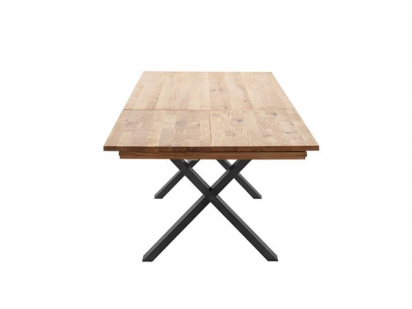 Rozkládací jídelní stůl z masivu BROOKLYN dub bělený/lak antracit