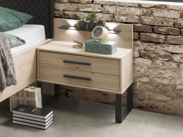 Moderní ložnice Brüssel dub stein/tmavá břidlice 3