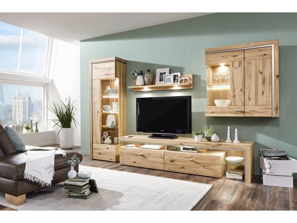 Nábytek z masivu do obývacího pokoje BRUNI dub sukatý bělený