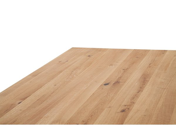 Rozkládací jídelní stůl z masivu BROOKLYN dub divoký/leštěná ocel