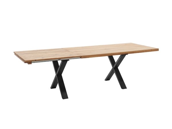 Rozkládací jídelní stůl z masivu BROOKLYN dub divoký/lak antracit