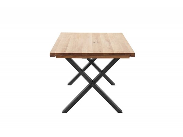 Rozkládací jídelní stůl z masivu BROOKLYN dub divoký/lak antracit