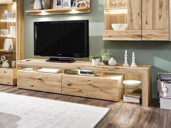 Nábytek z masivu do obývacího pokoje BRUNI dub sukatý bělený