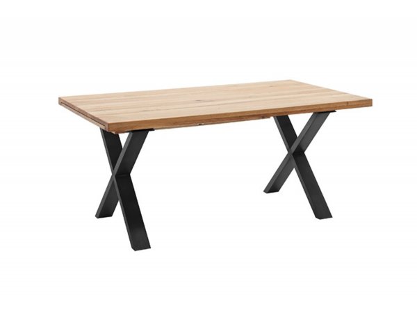 Rozkládací jídelní stůl z masivu BROOKLYN dub divoký/lak antracit