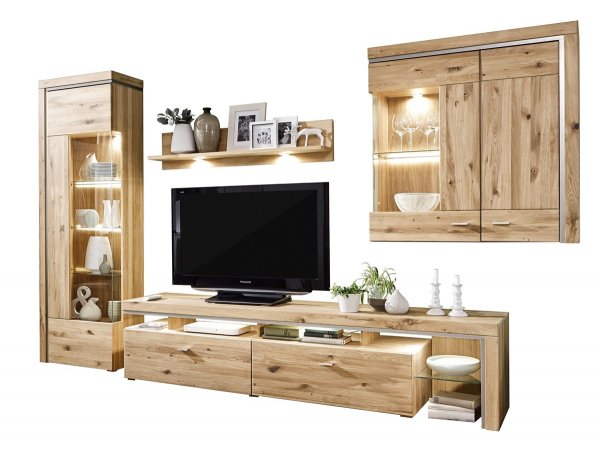 Nábytek z masivu do obývacího pokoje BRUNI dub sukatý bělený