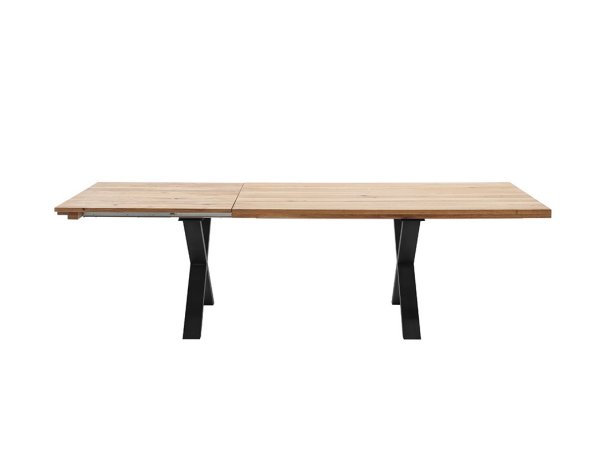 Rozkládací jídelní stůl z masivu BROOKLYN dub divoký/lak antracit