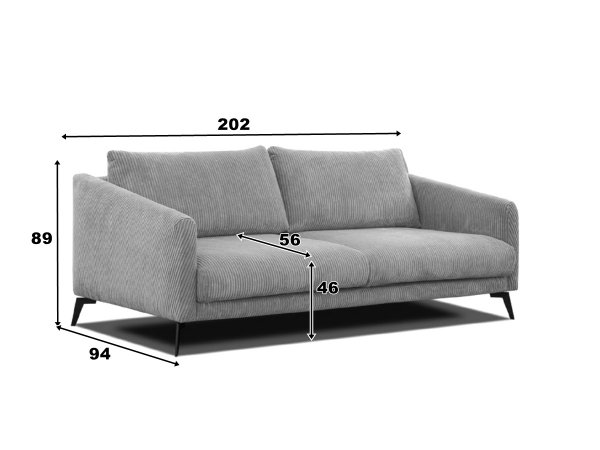 Manšestrová pohovka 3-sed JOSH