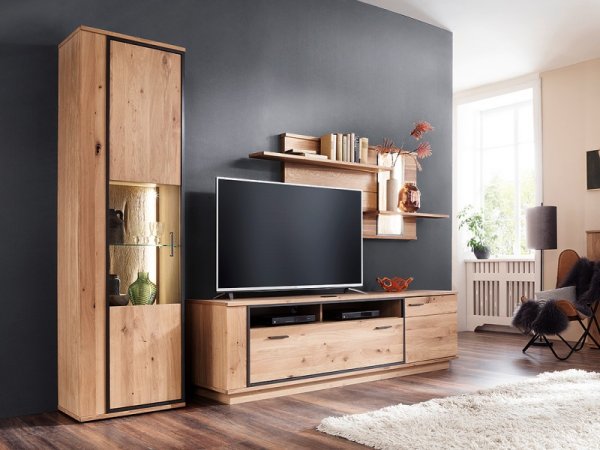 Vitrína do obývacího pokoje CAMPINAS (typ 10) dub sukatý bělený