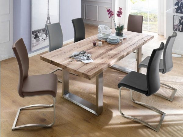 Jídelní židle z pravé kůže ARCO 2 barva bílá